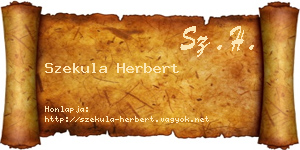 Szekula Herbert névjegykártya
